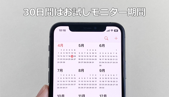 30日間は自動的にお試しモニター期間になる