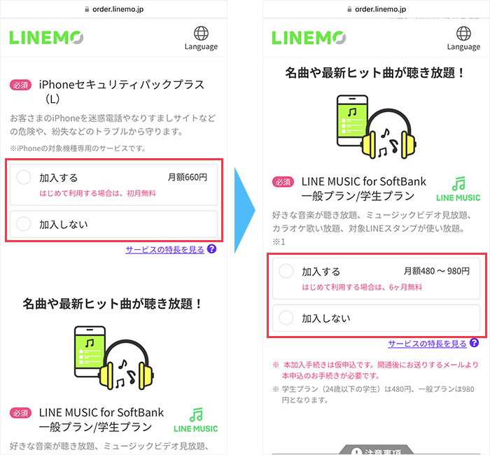 LINEMOの申し込み手順