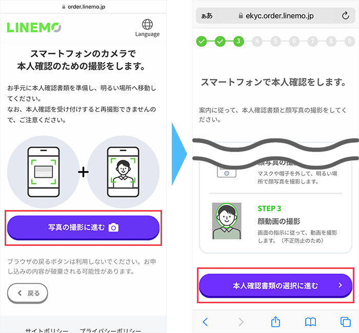 LINEMOの申し込み手順