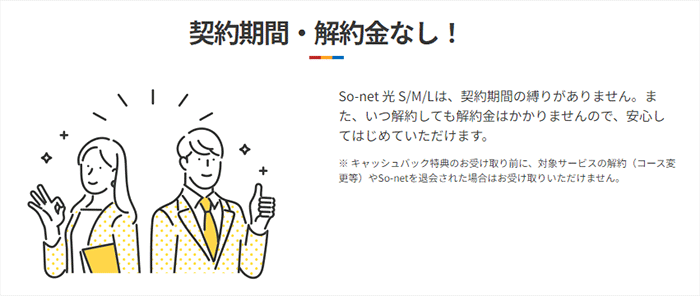 So-net光はいつ解約しても違約金なし